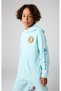 Eco Future Hooded Sweatshirt Organic Cotton Blue Kids Hooded Sweatshirt-306705-Bs017 - 5