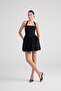 Halter Neck Mini Teresa Dress with Detachable Ribbon Black