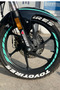 Mint Color for Motor Rim Wheel Compatible with All Motors Rim Stripe Sticker Label (8 Piece Set) - 3