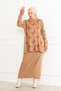 Women's Skirt-Sweater Knitwear Set Elastic Waist Comfortable Fit Long Tesettür Knitwear Skirt-Sweater - 4