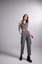 High Waist Striped Cargo Pocket Kira Trousers Gray - 5