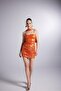 Shiny Fabric Mini Vivid Dress Orange - 4