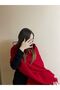 Women's Day Gift Red Women's Winter Puff Shawl - Wide Tassel Scarf - Shoulder Shawl - Gift - 4