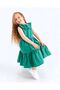 Girl's Green Color Terry Cotton Long Dress