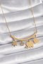 316L Steel Gold Color Elephant Figure Zircon Stone Detail Women's Necklace