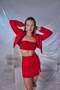 Mini Length Slit Detailed Panky Skirt Red - 2