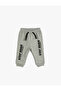 Jogger Sweatpants, Text Printed, Tie Waist, Pocket, Ribbon