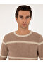 Beige Regular Fit Wool Blend Crew Neck Knitwear Sweater 50291911-Vr011 - 2