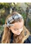 Trend Fashion Knotted Sponge Check Pattern Women's Child Crown Cream Black Cambered Crown - 3