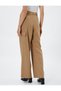 Palazzo Trousers High Waist with Fabric Pleat Detail - 4