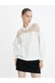 Mesh Detailed Hooded Sweatshirt Long Sleeve - 3