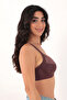 Women's Plum Thick Strap Underwire Lace Minimizer Full Coverage Bra 4676002-Camilia - 5