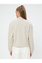 Raised Half Zipper Sweatshirt Relaxed Fit Stand Collar Textured - 4