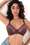 Women's Plum Thick Strap Underwire Lace Minimizer Full Coverage Bra 4676002-Camilia - 7
