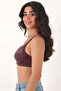 Women's Plum Thick Strap Underwire Lace Minimizer Full Coverage Bra 4676002-Camilia - 4