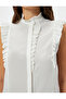 Ruffled Chiffon Shirt Sleeveless Prevailing Collar - 5