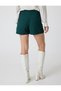 Standard Waist Double Breasted Mini Shorts Skirt - 4