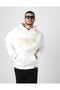 Phaseone Printed White Oversize Unisex Hooded Hoodie - 4