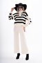 Women's Stripe Detailed Knitted Trousers and Knitwear Double Set 255051 - 265003 - 5