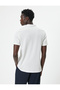 Collared T-Shirt Button Detailed Short Sleeve Textured - 4