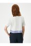 Crew Neck Short Sleeve Waist Detailed T-Shirt - 4