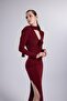 Double Slit Maxi Serre Skirt Claret Red - 6