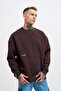 Men's Blanket Stitch Dark Brown Sweatshirt