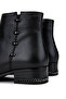 Women's Genuine Leather Black Analin Casual Boots - 5