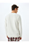 Christmas Themed Embroidered Loose Fit Crew Neck Knitted Pajamas Top - 4