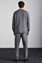 Clint Men's Dark Gray Sweatshirt with Pocket Detail - 7