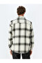 Long Sleeve Regular Fit Flap Pocket Detailed Cotton Blend Plaid Lumberjack Shirt Jacket - 4