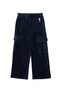 Girl's Navy Blue Velvet Corded Fabric Pocket Detailed Sweatpants 50272419-Vr033 - 2