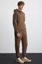 Myles Men's 3 Thread Raised Bitter Brown Sweatshirt - 2