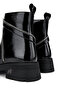 Women's Genuine Leather Black Patent Leather Casual Boots - 5