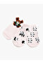 Set of 3 Teddy Bear Patterned Socks Cotton
