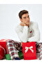 Christmas Themed Embroidered Loose Fit Crew Neck Knitted Pajamas Top