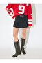 Mini Pleated Denim Skirt with Belt Detail - 3