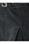 Mini Pleated Denim Skirt with Belt Detail - 6