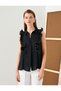 Sleeveless Shirt Frilly Buttoned Classic Collar - 3