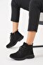 Napele Cross-Tied Genuine Leather Women's Boots Black Nubuck - 2