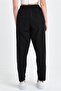 Black High Waist Elastic Waist Linen Trousers - 7