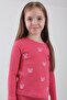 100% cotton little butterfly embroidered girl's sweatshirt - dusty rose