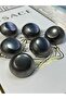 Black Large Size Bottom-Footed 6-Piece Coat Button Set