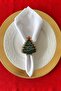 6-Piece Handmade Woven Napkin Ring, 6 Napkin Holders, Napkin Ring, Christmas Tree with Gold Glitter