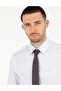 Light Blue 100% Cotton Shiny Satin Slim Fit Long Sleeve Basic Shirt 50268201-Vr003 - 3