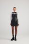 Square Neck Vegan Leather Larissa Dress Black