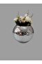 Işıltı Desing Mirrored Round Glass Vase Mini Size Gray - 4