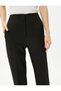 Stitching Detailed Cigarette Fabric Trousers Straight Leg - 5