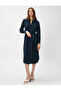 Midi Length Shirt Dress with Belted Slit - 2