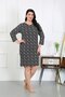 Women's Large Size Combed Cotton Nightgown Home Dress Black 12507 - 2